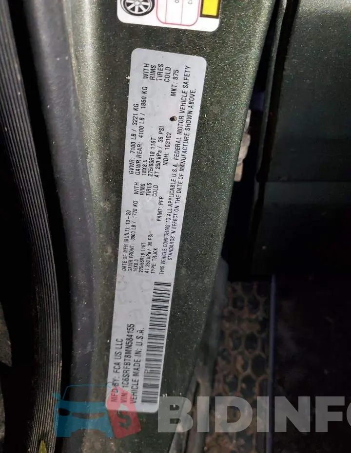 1C6SRFBT8MN584155 Photo# 12