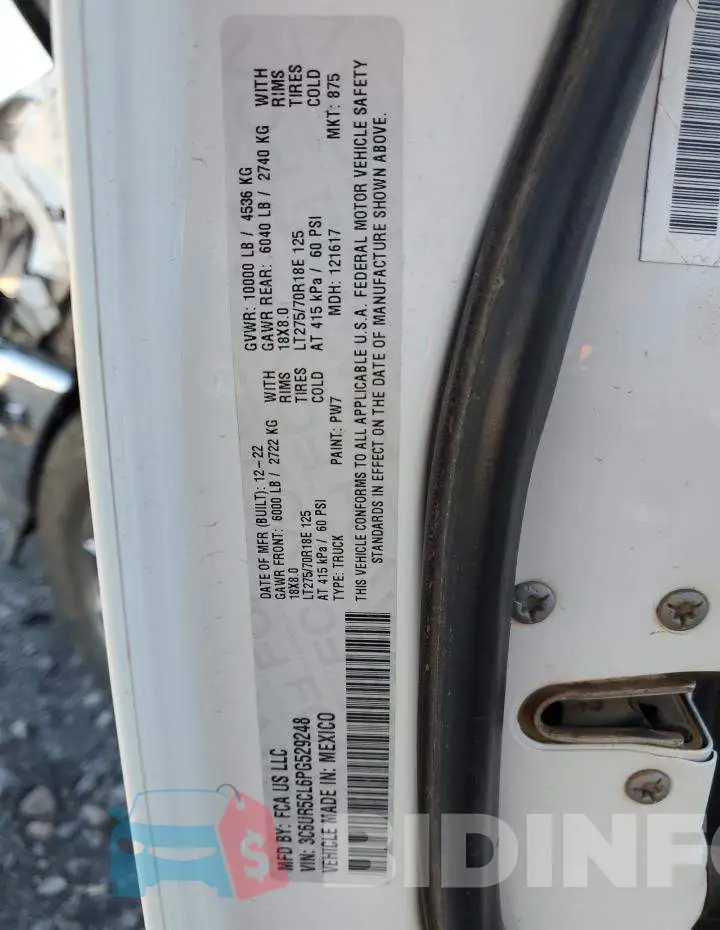 3C6UR5CL6PG529248 Photo# 12
