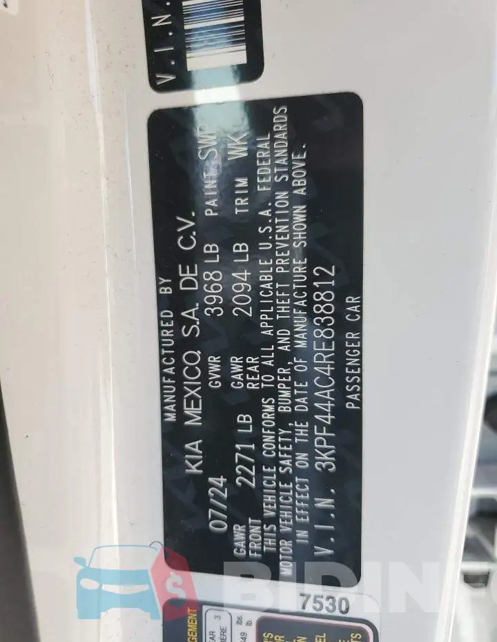 3KPF44AC4RE838812 Photo# 12