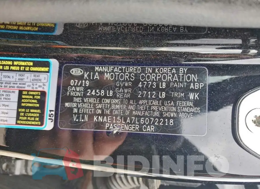 KNAE15LA7L6072218 Photo# 12
