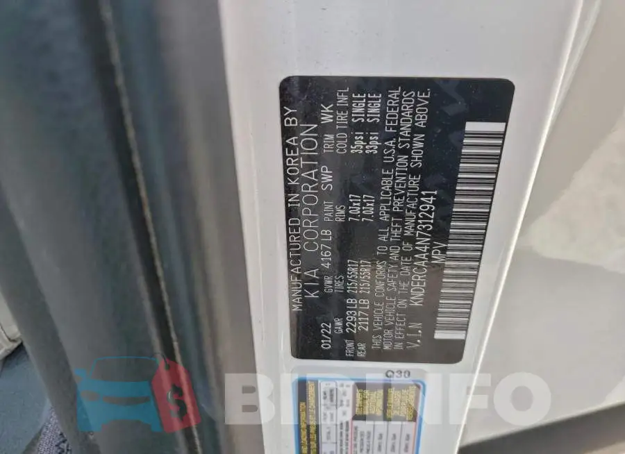 KNDERCAA4N7312941 Photo# 14
