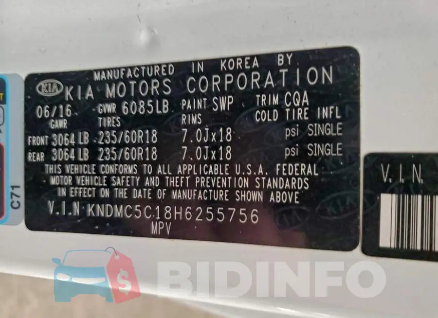 KNDMC5C18H6255756 Photo# 13