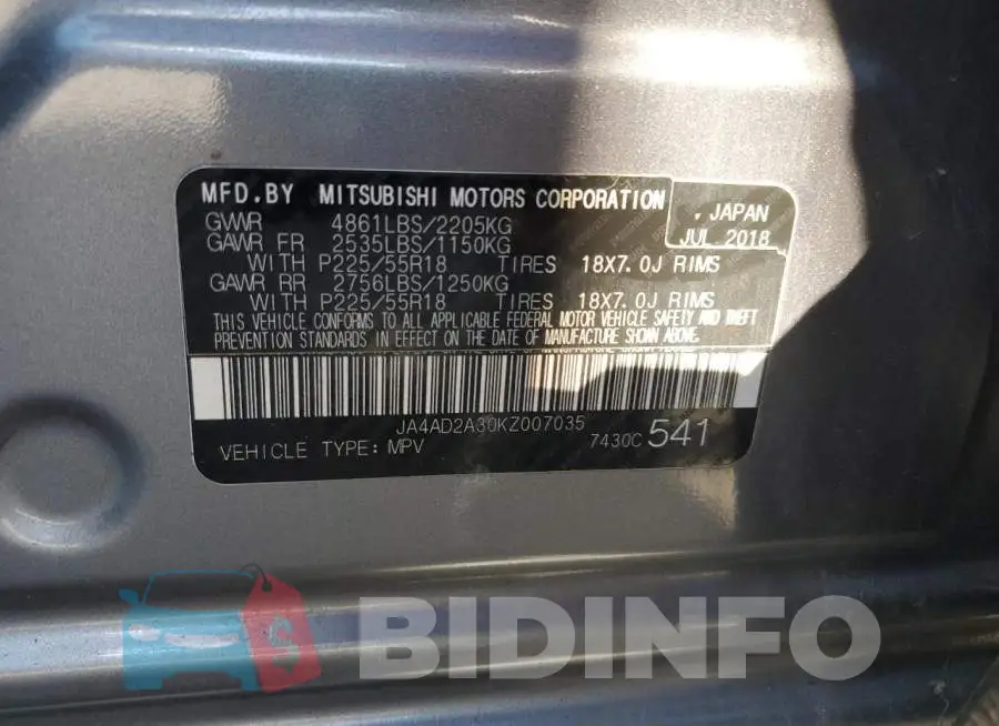 JA4AD2A30KZ007035 Photo# 13