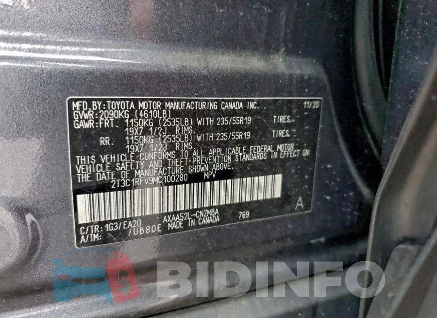 2T3C1RFV9MC100280 Photo# 12