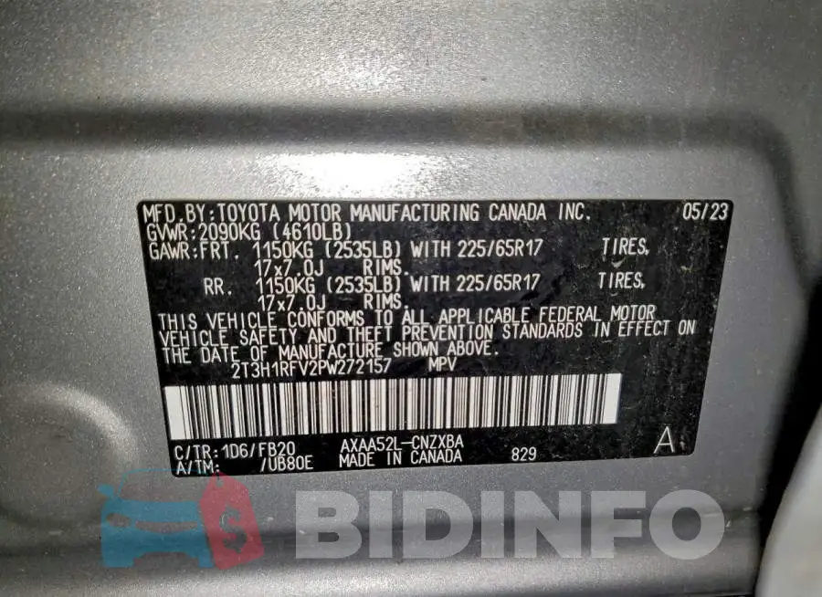 2T3H1RFV2PW272157 Photo# 13