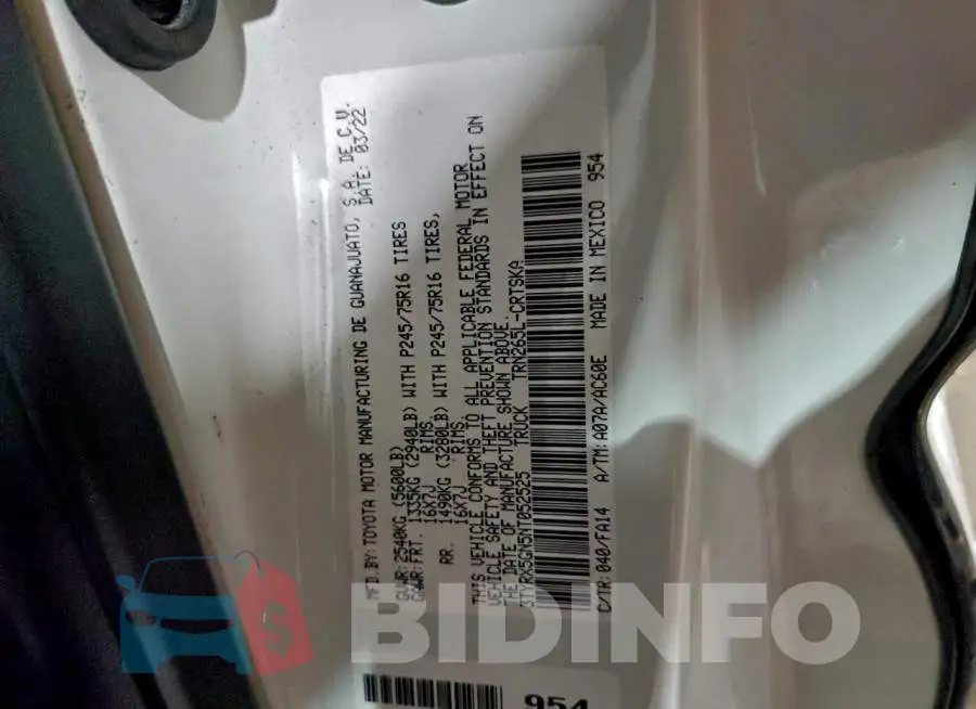 3TYRX5GN5NT052525 Photo# 12
