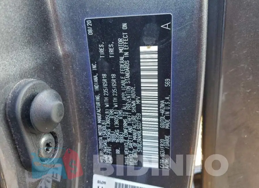 5TDCZRAH9LS027159 Photo# 14