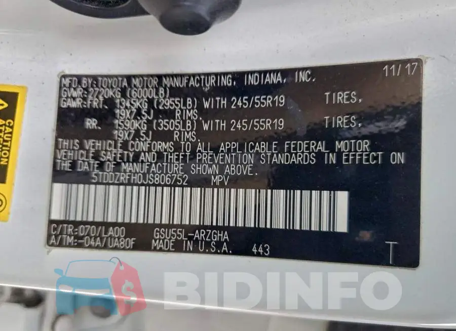 5TDDZRFH0JS806752 Photo# 13