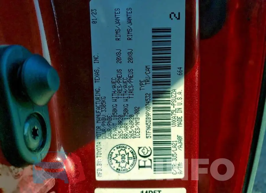 5TFNA5DB9PX074532 Photo# 12