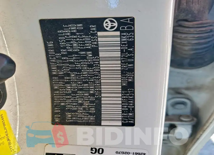 5YFBURHE6JP803405 Photo# 13