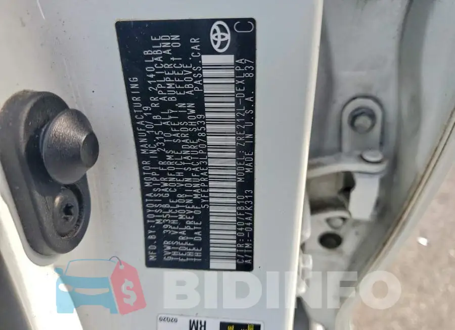 5YFEPRAE3LP078539 Photo# 12