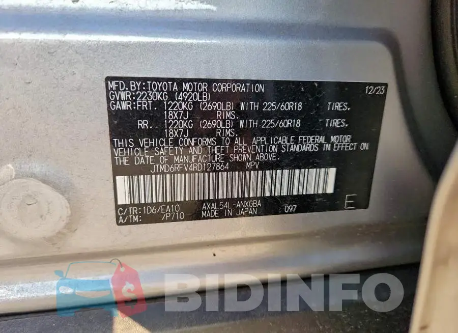 JTMD6RFV4RD127864 Photo# 12