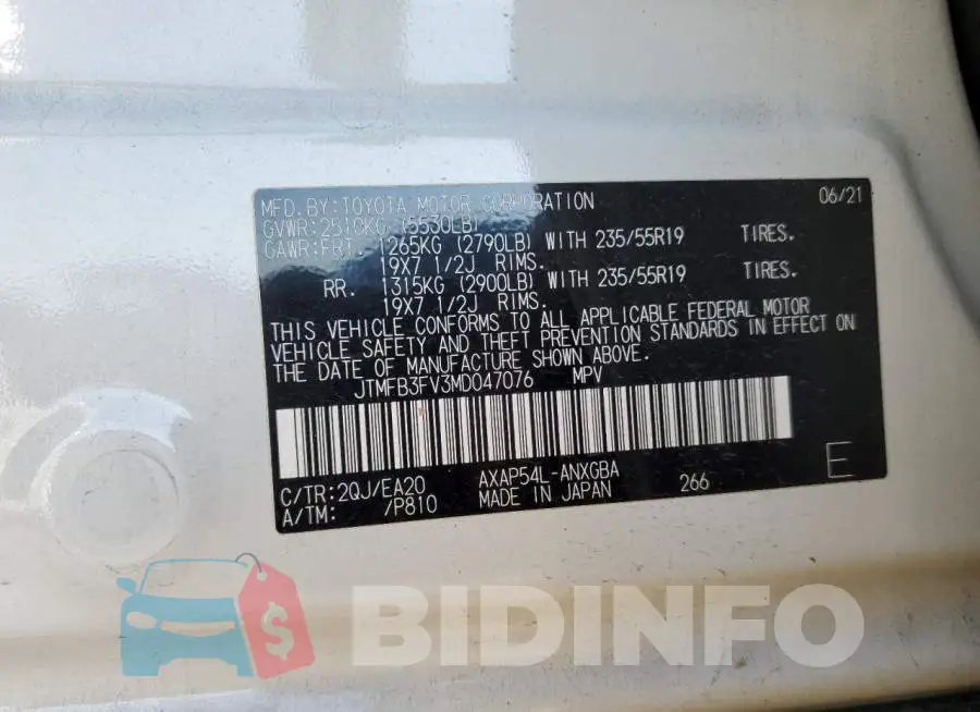 JTMFB3FV3MD047076 Photo# 13