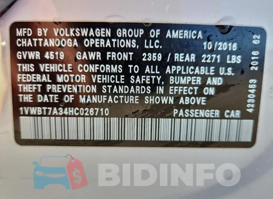 1VWBT7A34HC026710 Photo# 12