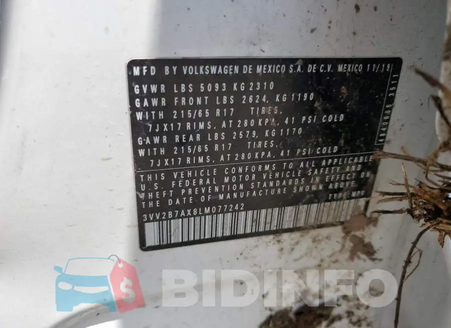 3VV2B7AX8LM077242 Photo# 13