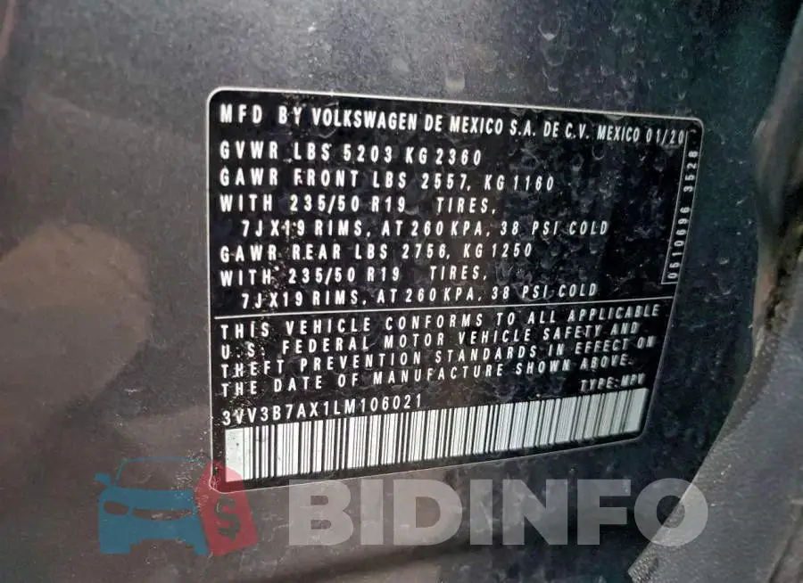 3VV3B7AX1LM106021 Photo# 12