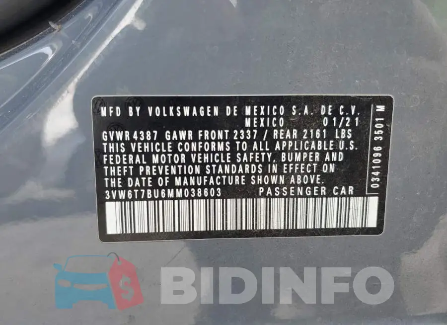 3VW6T7BU6MM038603 Photo# 12