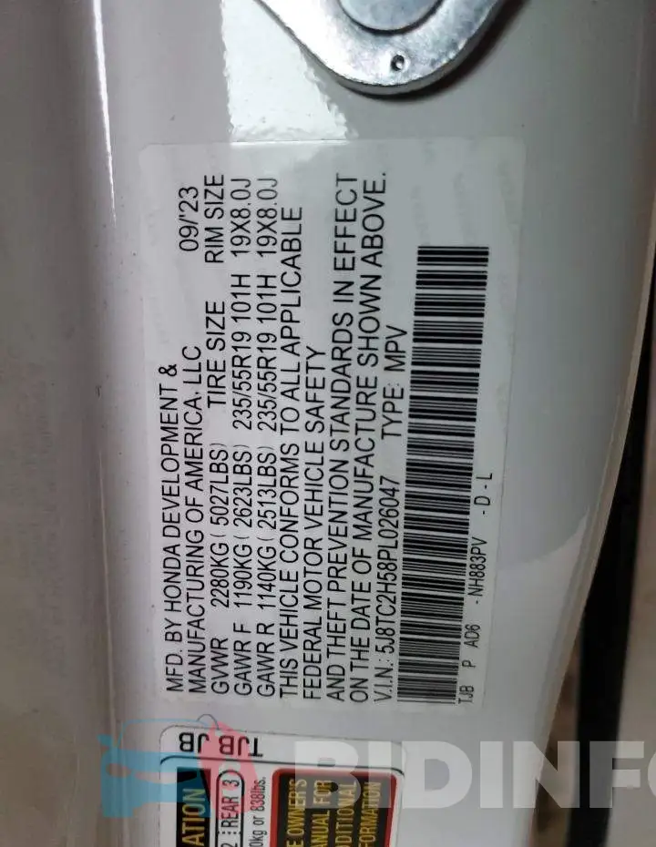 5J8TC2H58PL026047 Photo# 13