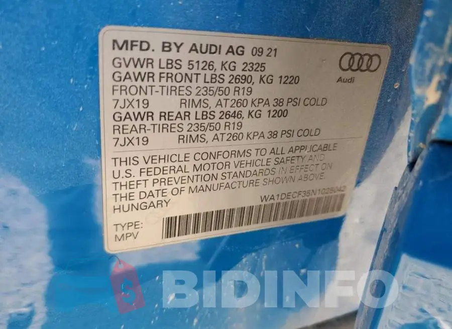 WA1DECF35N1025042 Photo# 13