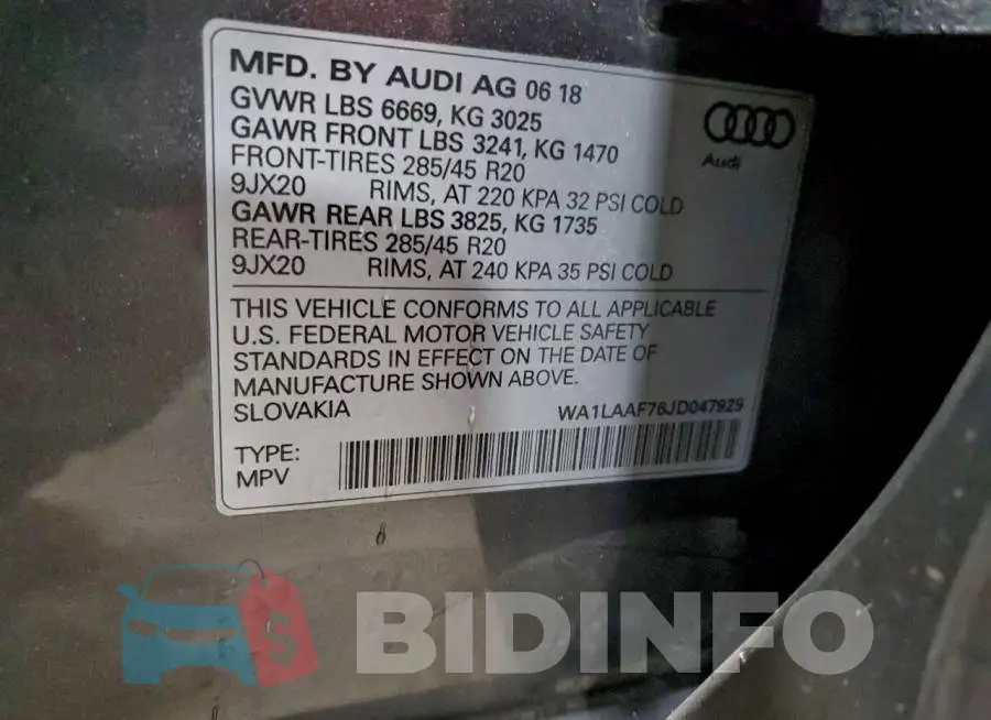 WA1LAAF76JD047929 Photo# 13