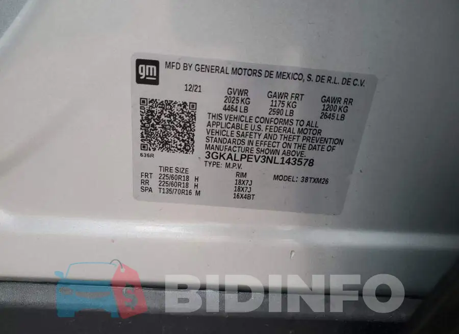 3GKALPEV3NL143578 Photo# 13