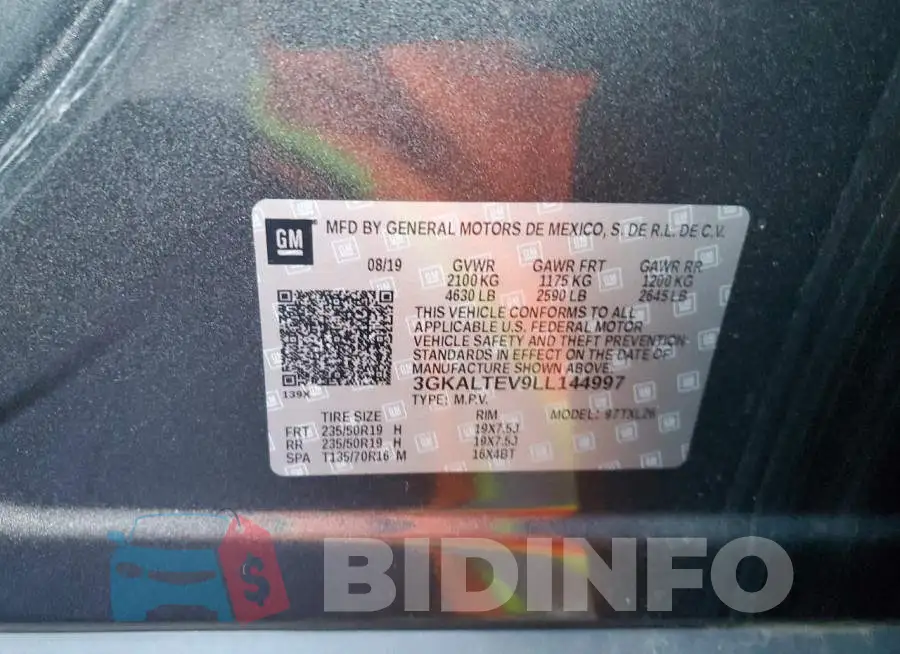 3GKALTEV9LL144997 Photo# 13