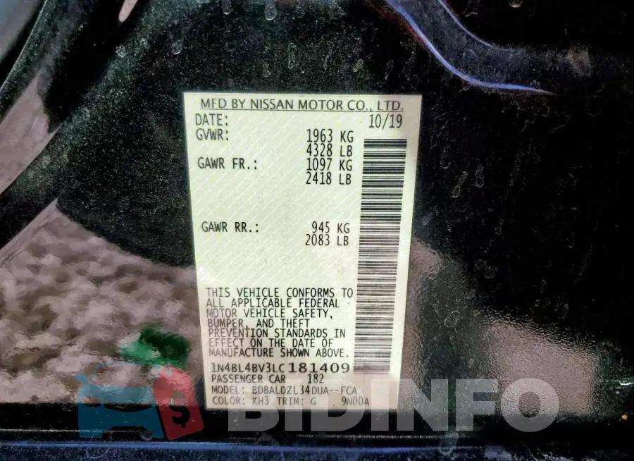 1N4BL4BV3LC181409 Photo# 13