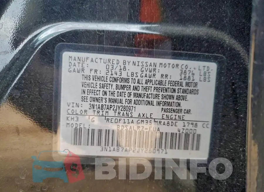 3N1AB7AP2JY280971 Photo# 13