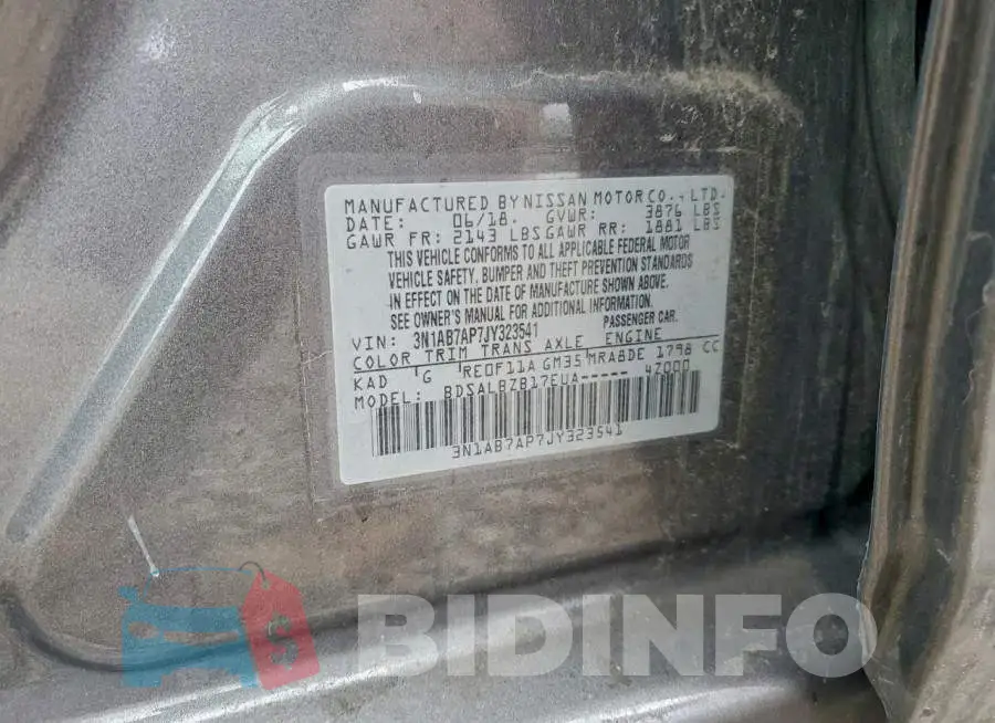 3N1AB7AP7JY323541 Photo# 12