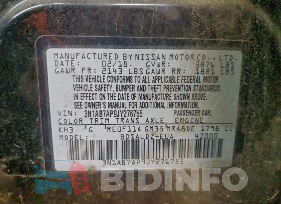 3N1AB7AP9JY276755 Photo# 12