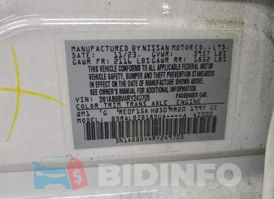 3N1AB8BV4RY249705 Photo# 12