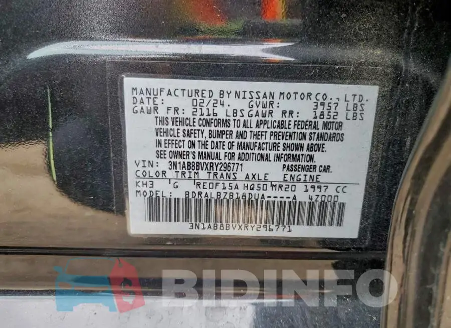 3N1AB8BVXRY296771 Photo# 13