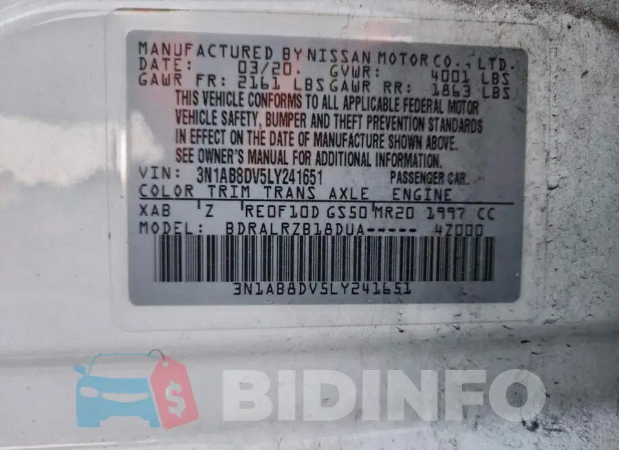 3N1AB8DV5LY241651 Photo# 12