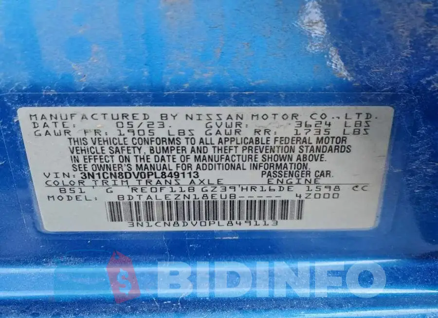 3N1CN8DV0PL849113 Photo# 13