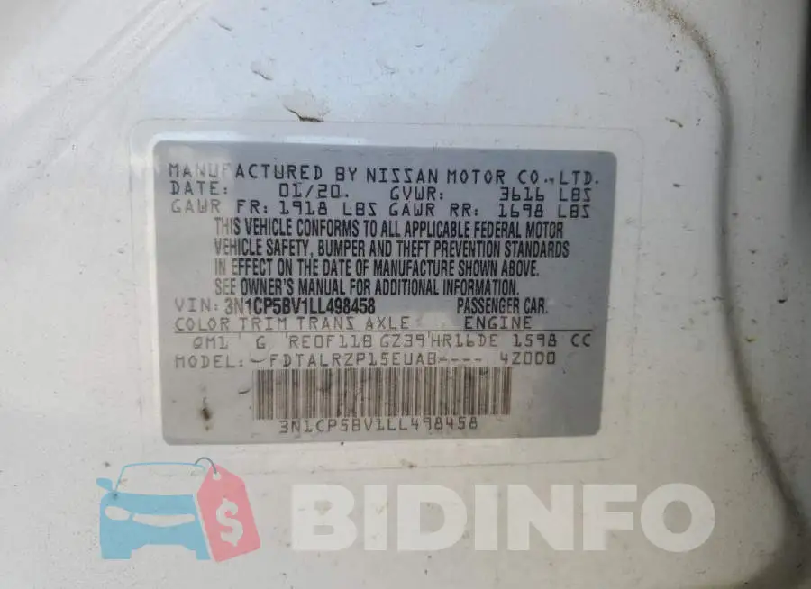 3N1CP5BV1LL498458 Photo# 12