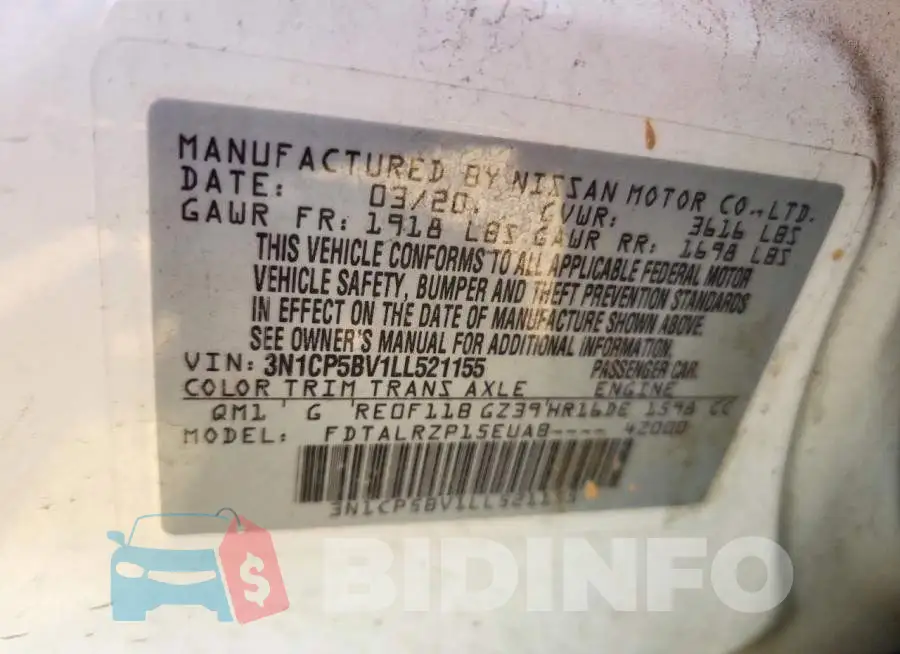 3N1CP5BV1LL521155 Photo# 12