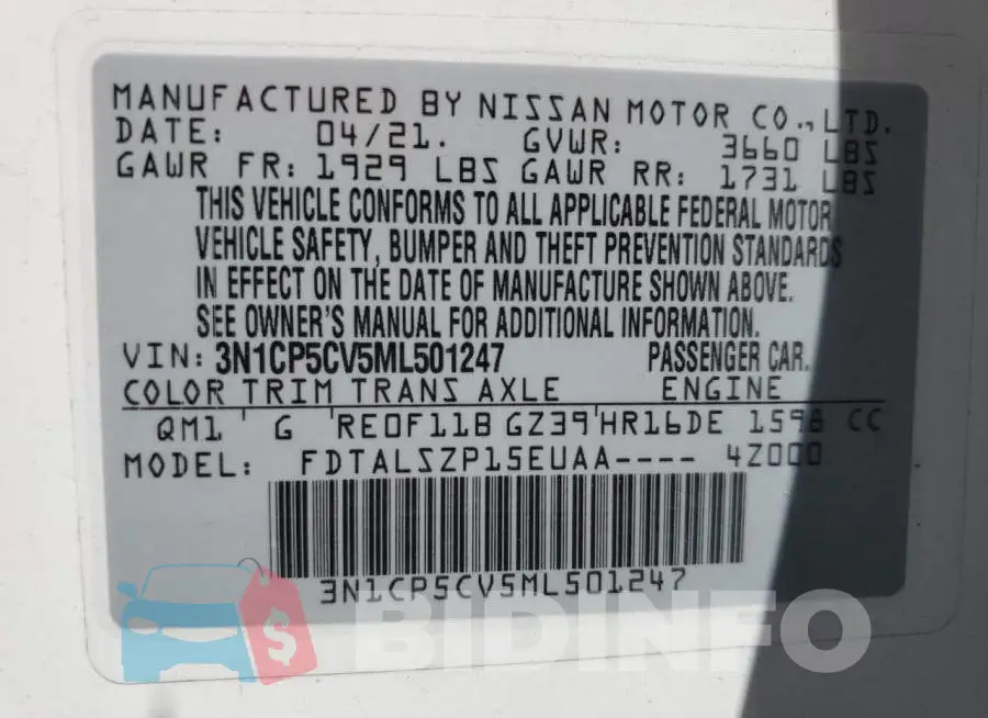 3N1CP5CV5ML501247 Photo# 13