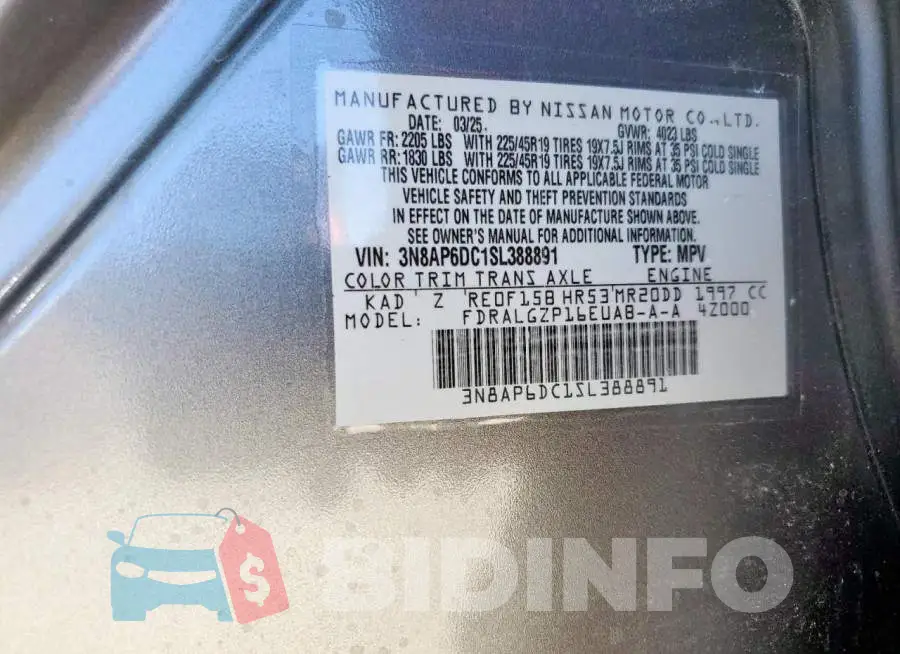3N8AP6DC1SL388891 Photo# 13