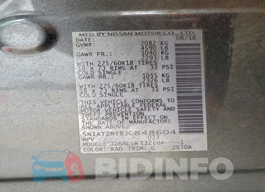 5N1AT2MT8JC848604 Photo# 13