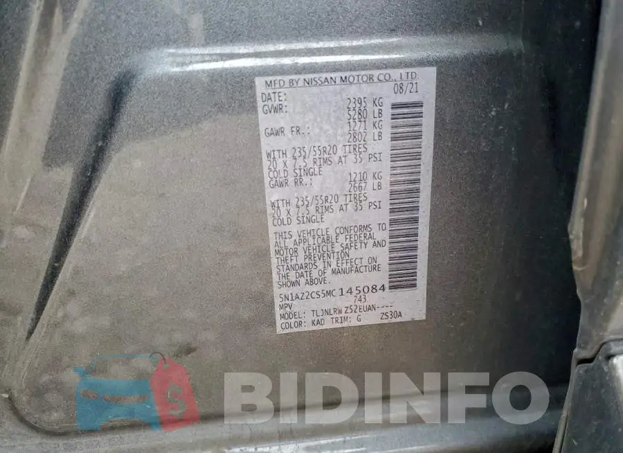 5N1AZ2CS5MC145084 Photo# 12