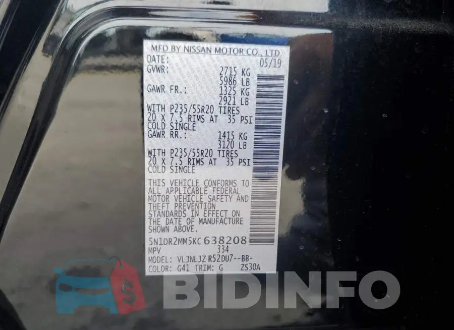 5N1DR2MM5KC638208 Photo# 13