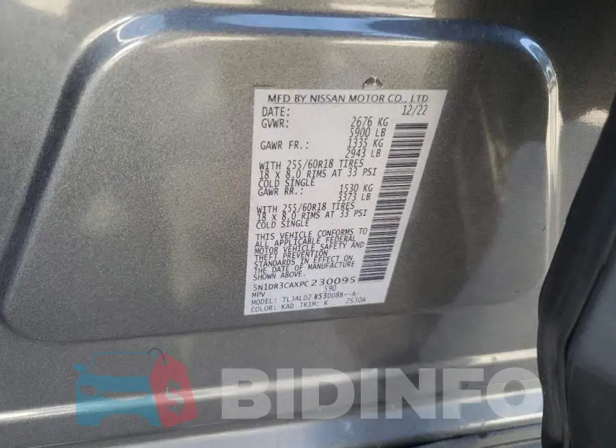 5N1DR3CAXPC230095 Photo# 14