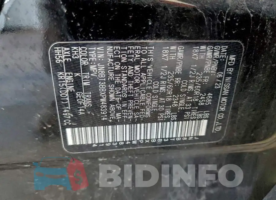 JN8BT3BBXPW483914 Photo# 12