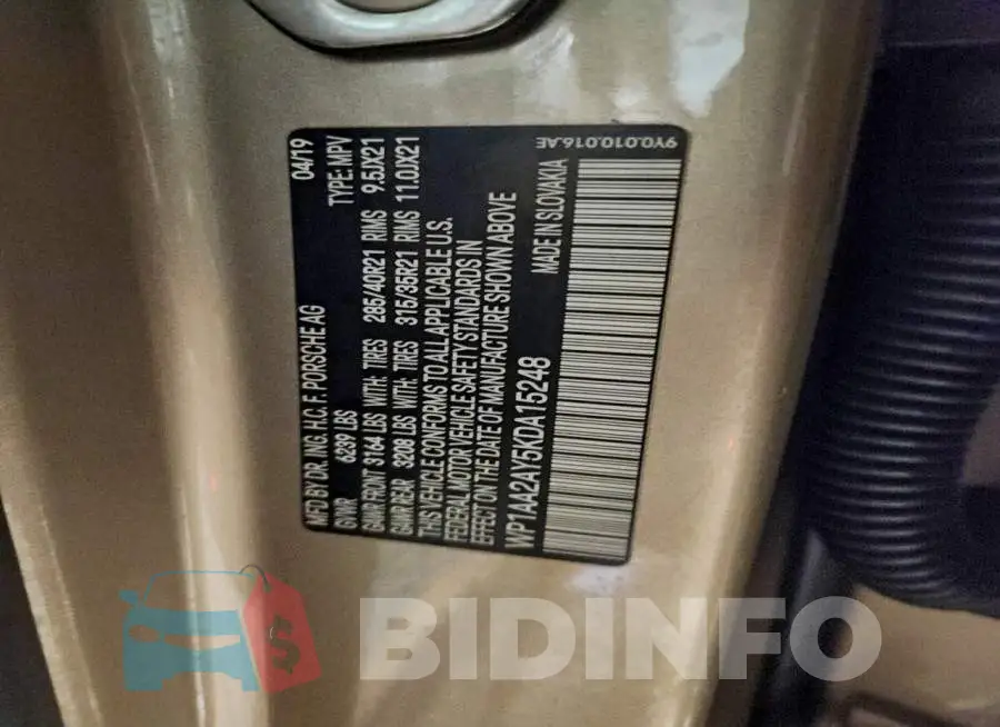 WP1AA2AY5KDA15248 Photo# 14
