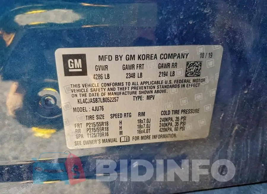 KL4CJASB7LB052257 Photo# 13