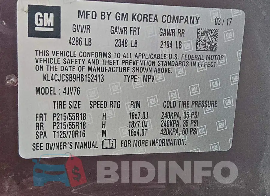KL4CJCSB9HB152413 Photo# 13