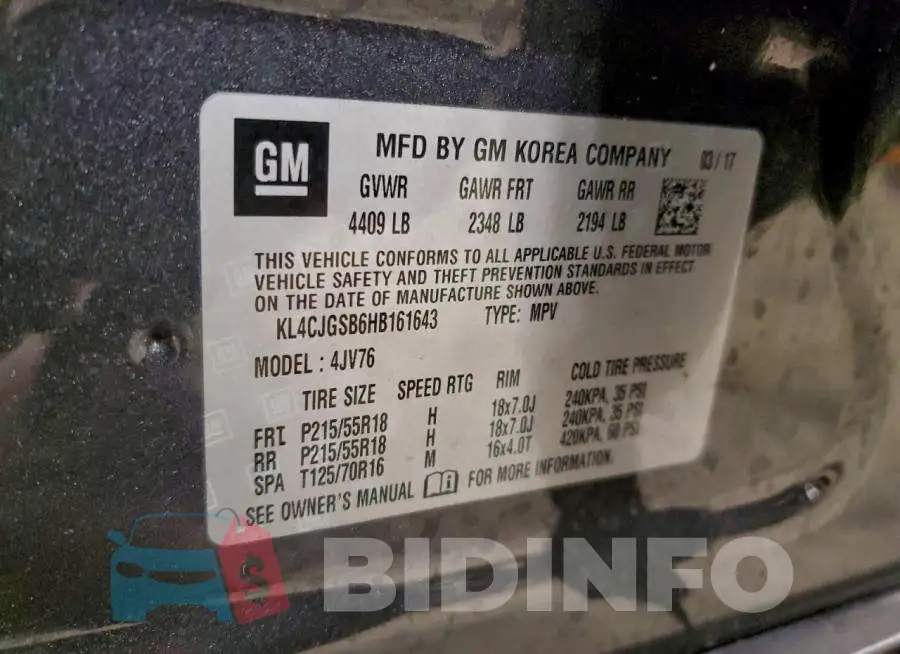 KL4CJGSB6HB161643 Photo# 13