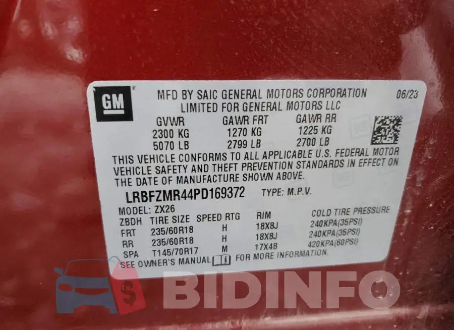 LRBFZMR44PD169372 Photo# 12