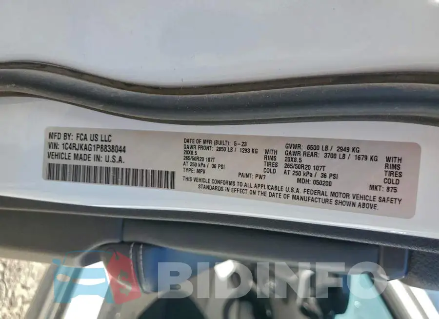 1C4RJKAG1P8838044 Photo# 13