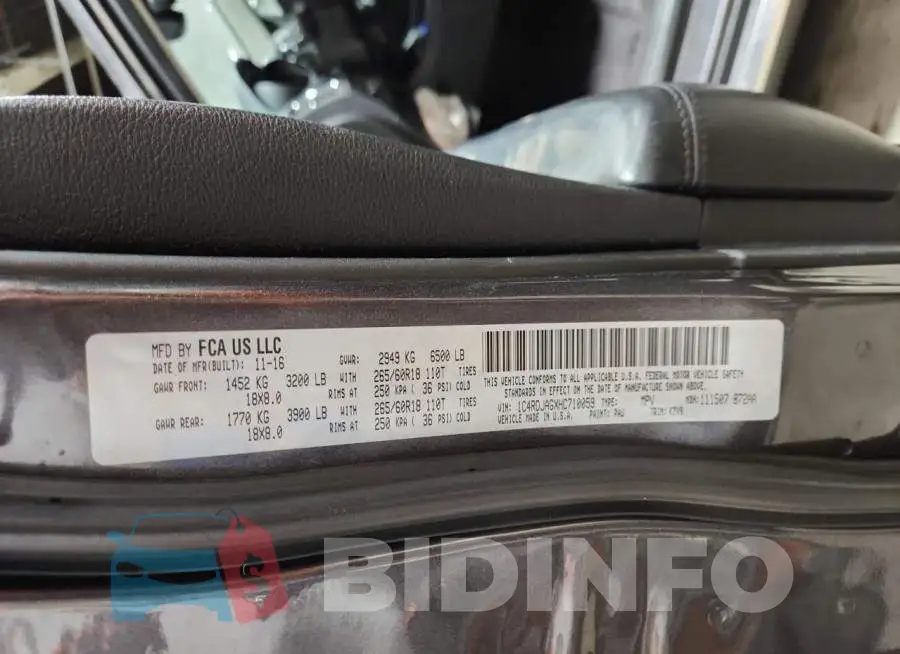 1C4RDJAGXHC710059 Photo# 14